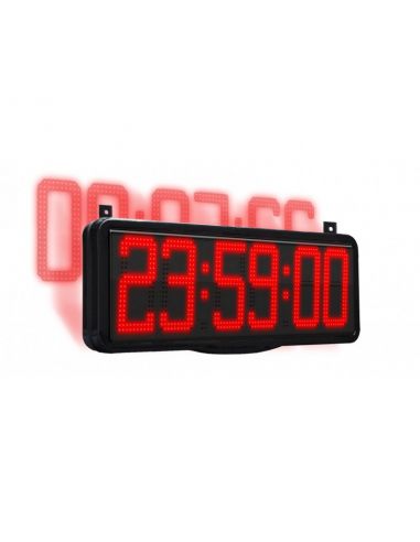 Horloge double face H/M/S - chiffres 20 cm - Œillet de fixation