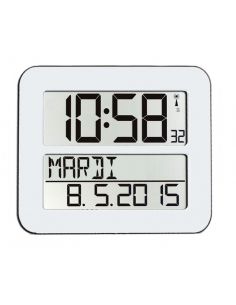 Horloge LCD - Radio-pilotée - Coloris blanc