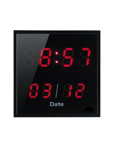 HORLOGE à date /Leds rouges 28CM