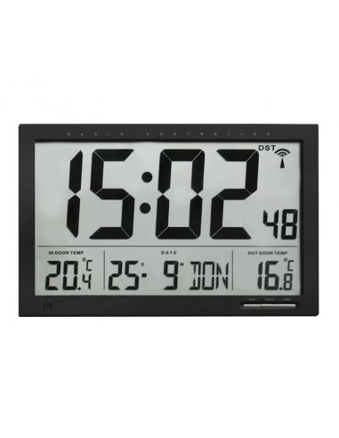 Horloge LCD - Radio-pilotée - Sur pile
