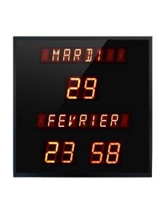 Horloge LED - Calendrier toutes lettres - Sur secteur