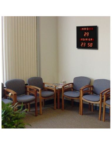 Horloge LED - Calendrier toutes lettres - Sur secteur