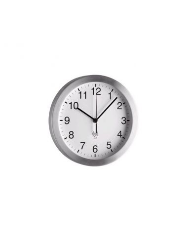 Horloge Ø 250 mm- Verre minéral - Sur pile - Aluminium brossé