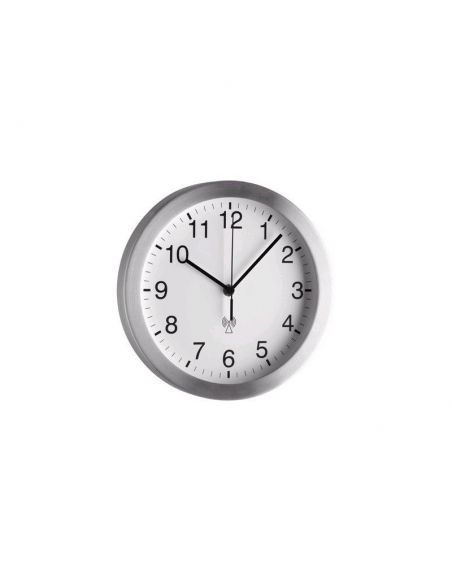 Horloge Ø 250 mm- Verre minéral - Sur pile - Aluminium brossé
