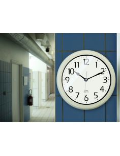 Horloge Ø 250 mm - Etanche IP54 - Sur pile - ABS blanc 2