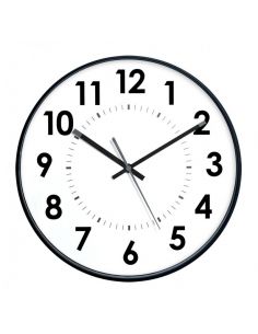 Horloge Ø 300 mm - ABS noir - Sur pile