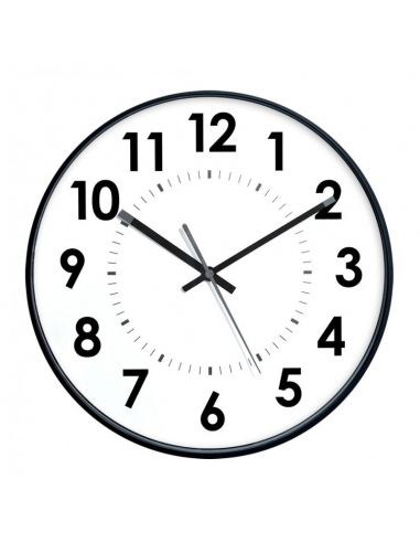 Horloge Ø 300 mm - ABS noir - Sur pile