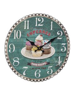 Horloge Ø 337 mm "Cup Cakes" - Fibre de bois - Sur pile