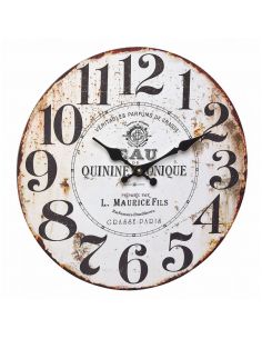 Horloge Ø 337 mm "Vintage parfum" - Fibre de bois - Sur pile