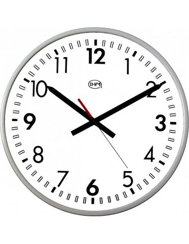 Horloge Ø 400 mm - Etanche IP65 - Acier revétement époxy - Cadran aluminium Epoxy Anti-UV / Anti-Chlore - Sur pile