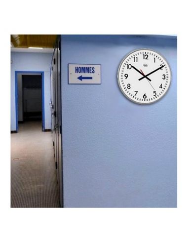 Horloge Ø 400 mm - Etanche IP65 - Acier revétement époxy - Cadran aluminium Epoxy Anti-UV / Anti-Chlore - Sur pile