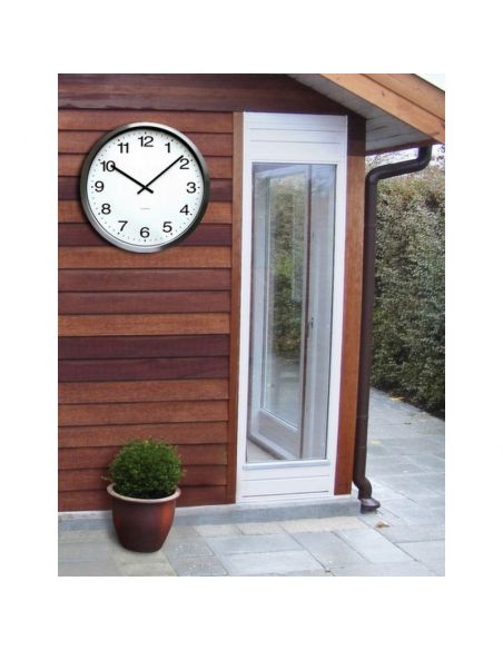 Horloge Ø 550 mm - Verre minéral - Sur pile - Acier inox 316 - Etanche IP65 - Sur pile