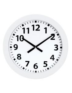 Horloge Ø 600 mm - Verre minéral - Sur pile - ABS blanc