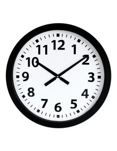 Horloge Ø 600 mm - Verre minéral - Sur Pile - ABS noir