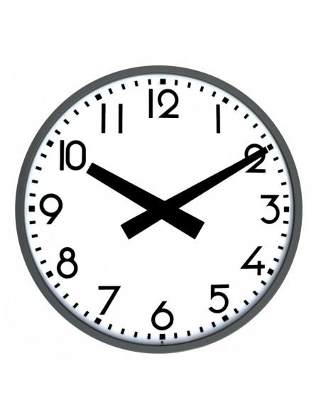 Horloge Ø 600 mm - Verre minéral - Sur pile - Acier