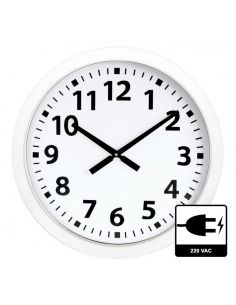 Horloge Ø 600 mm - Verre minéral - Sur secteur - ABS blanc