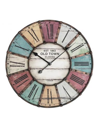 Horloge Ø 605 mm "Old Town" - Cadran fibre de bois