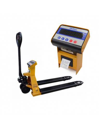 Transpalette peseur avec imprimante, portée 2T/ précision 500g