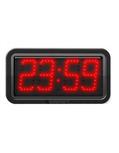 Horloge/Afficheur LED extérieur - 4 chiffres 10 cm - Horloge / Calendrier/Chronomètre/Timer/Thermomètre - Télécommande sans fil