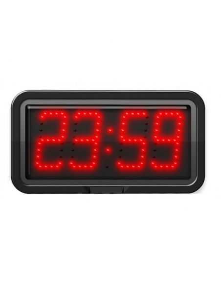 Horloge/Afficheur LED extérieur - 4 chiffres 10 cm - Horloge / Calendrier/Chronomètre/Timer/Thermomètre - Télécommande sans fil
