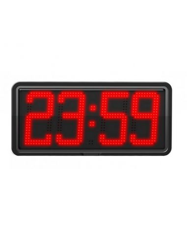 Horloge/Afficheur LED extérieur - 4 chiffres 20 cm - Horloge / Calendrier/Chronomètre/Timer/Thermomètre - Télécommande sans fil