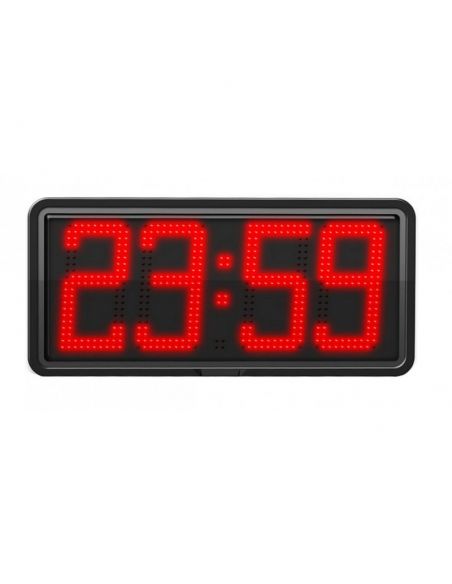Horloge/Afficheur LED extérieur - 4 chiffres 20 cm - Horloge / Calendrier/Chronomètre/Timer/Thermomètre - Télécommande sans fil