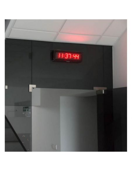 Horloge/Afficheur LED extérieur - 6 chiffres 10 cm - Horloge / Calendrier/Chronomètre/Timer/Thermomètre - Télécommande sans fil