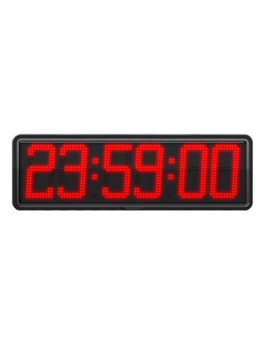 Horloge/Afficheur LED extérieur - 6 chiffres 20 cm - Horloge / Calendrier/Chronomètre/Timer/Thermomètre - Télécommande sans fil