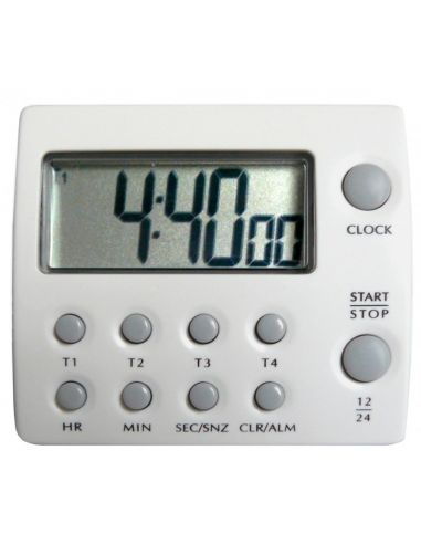 Minuteur digital - 100 h - Jusqu'à 4 compteurs et/ou 4 décompteurs