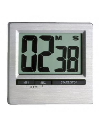 Minuteur digital - 100 mn - Grand affichage - Façade métallique