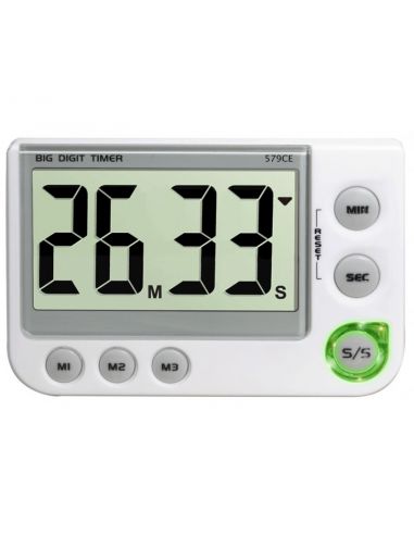 Minuteur digital - 100 mn - Jusqu'à 3 compteurs et/ou 3 décompteurs - Lumineux/Sonore