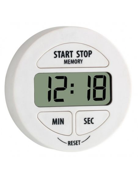 Minuteur digital - 100 mn - Rond - Revêtement gomme