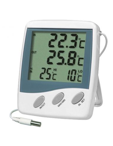 Double Thermomètre int./ext. - Alarme T° - Grand affichage