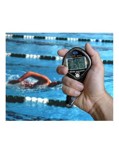 Chronomètre étanche 100 mémoires - 3 lignes d'affichage