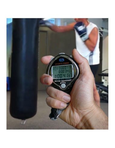 Chronomètre étanche 100 mémoires - 3 lignes d'affichage