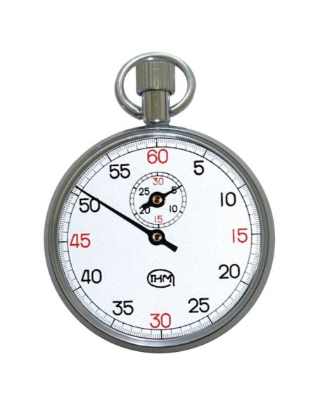 Chronomètre mécanique - START/STOP/RESET - Temps simple - 30 mn au 1/5e