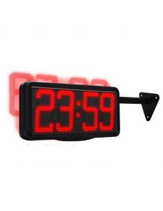 Horloge double face H/M ou M/S - chiffres 20 cm - Fixation potence