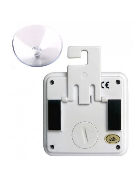 Double Thermomètre int./ext. sonde amovible - Triple affichage instant./maxi/mini - Pince/Béquille/Ventouse/Aimant
